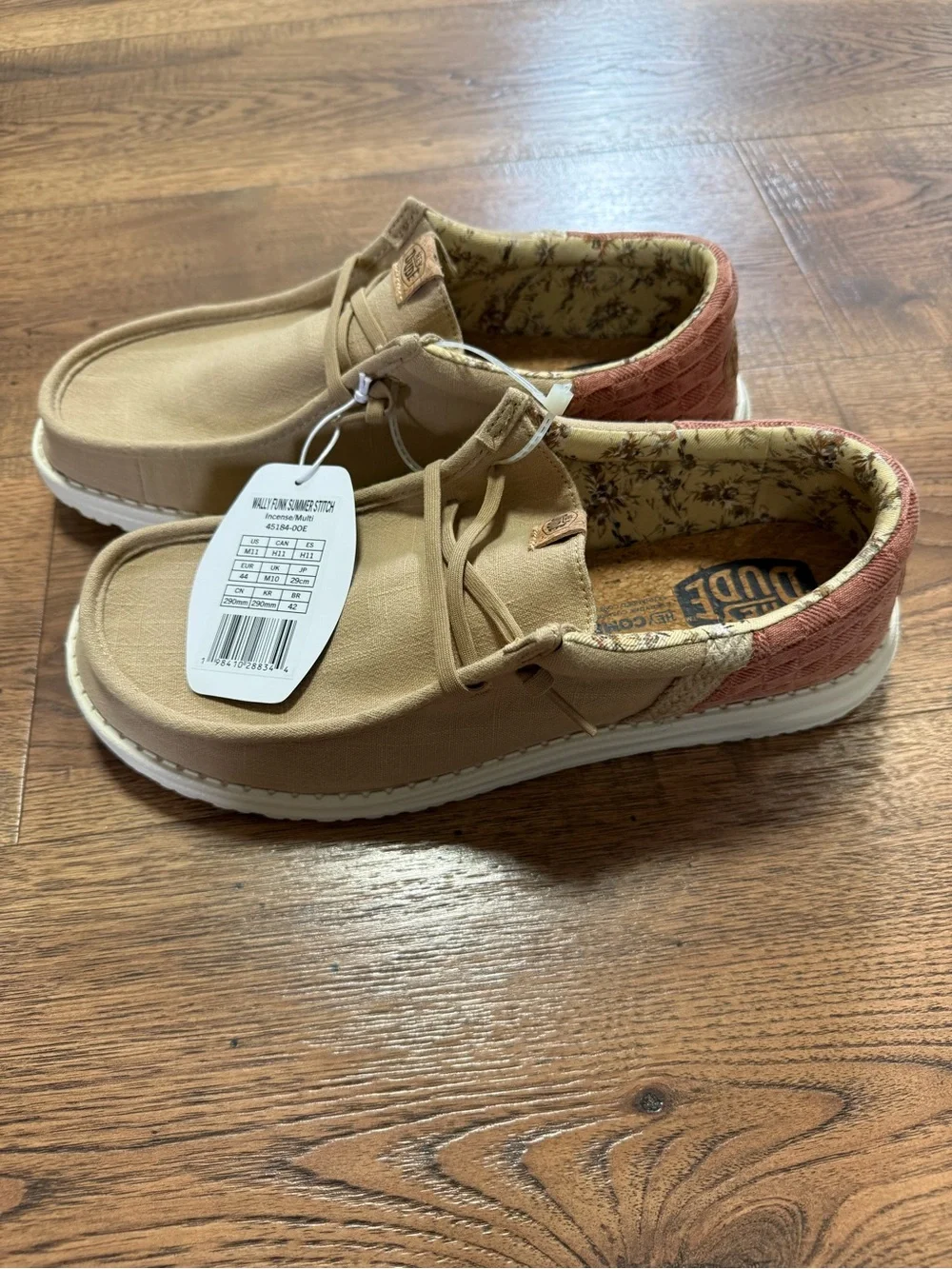 HEYDUDE Wally Funk Summer Stitch Canvas Lace-Up Men's Sneakers US 11 45184-00E